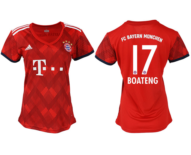 2019 19 Bayern Munich 17 BOATENG Home Women Soccer Jersey