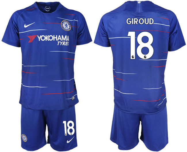 2019 19 Chelsea FC 18 GIROUD Home Soccer Jersey