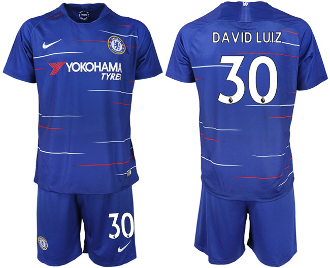 2019 19 Chelsea FC 30 DAVID LUIZ Home Soccer Jersey