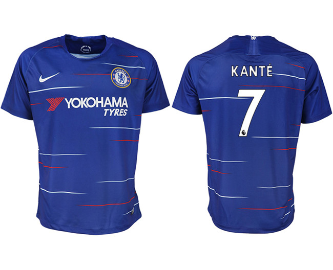 2019 19 Chelsea FC 7 KANTE Home Thailand Soccer Jersey