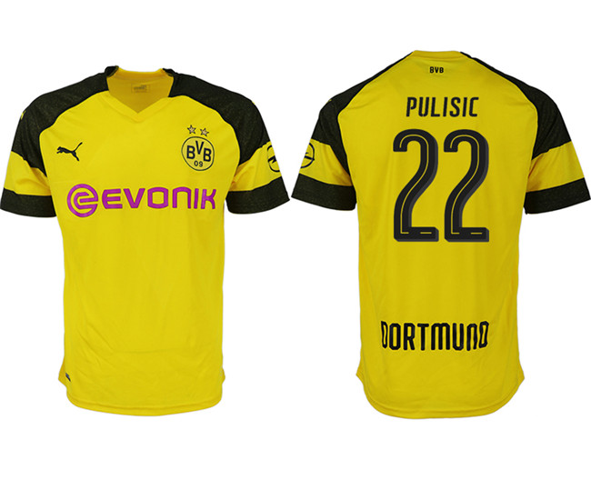 2019 19 Dortmund 22 PULISIC Home Thailand Soccer Jersey