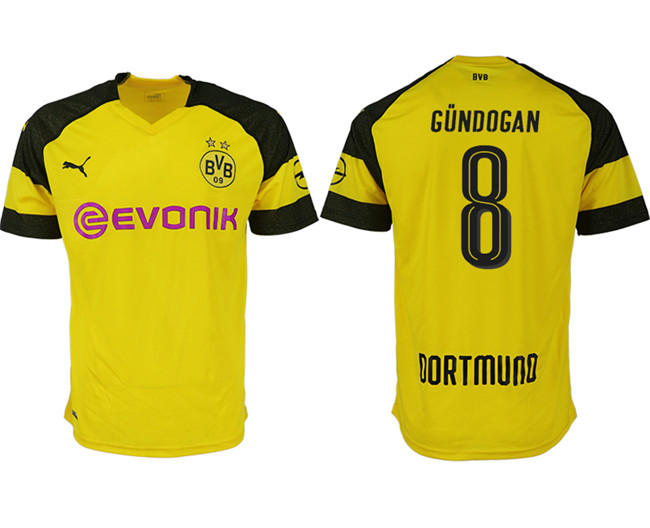 2019 19 Dortmund 8 GUNDOGAN Home Thailand Soccer Jersey