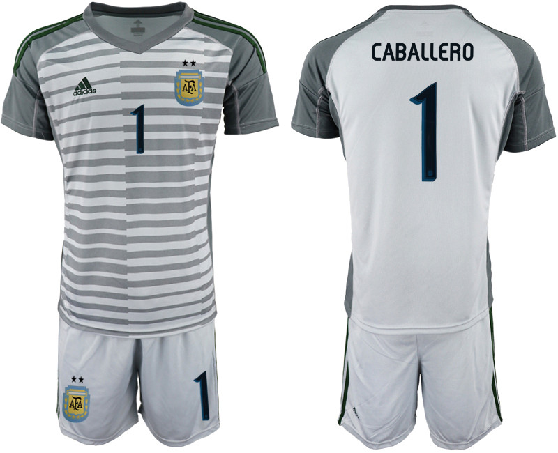 2019 20 Argentina 1 CABALLERO Gray Goalkeeper Soccer Jersey