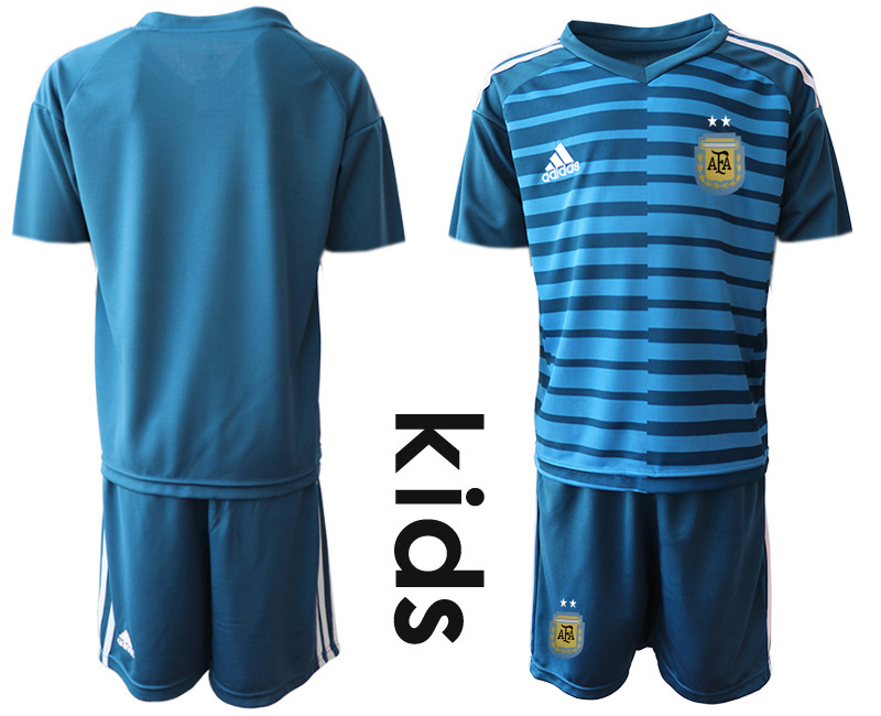 2019 20 Argentina Blue Youth Goalkeeper Soccer Jersey