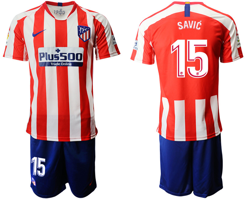 2019 20 Atletico Madrid 15 SAVIC Home Soccer Jersey