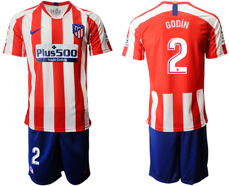 2019 20 Atletico Madrid 2 GODIN Home Soccer Jersey