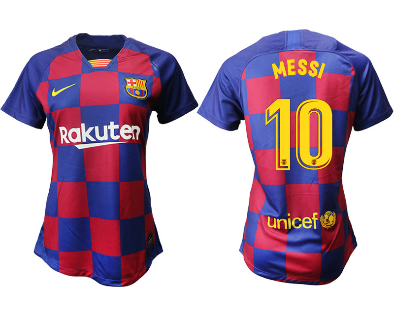 2019 20 Barcelona 10 MESSI Home Women Soccer Jersey