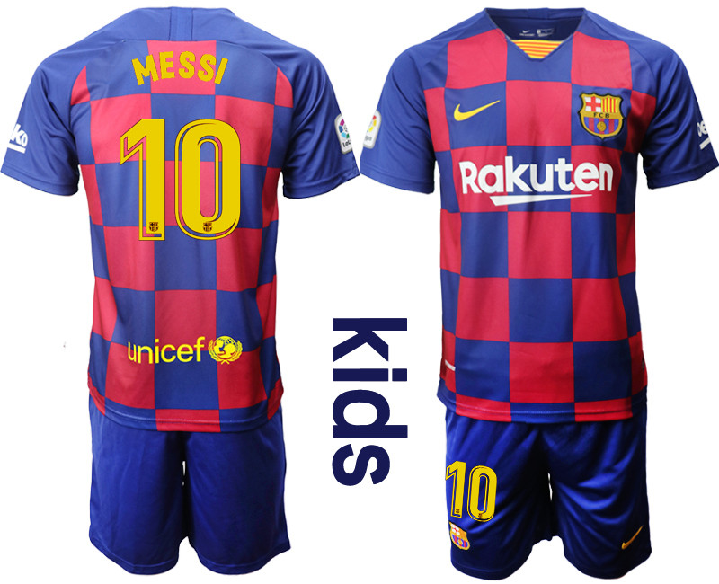 2019 20 Barcelona 10 MESSI Youth Home Soccer Jersey