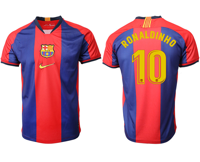 2019 20 Barcelona 10 RONALDINHO Home Thailand Soccer Jersey