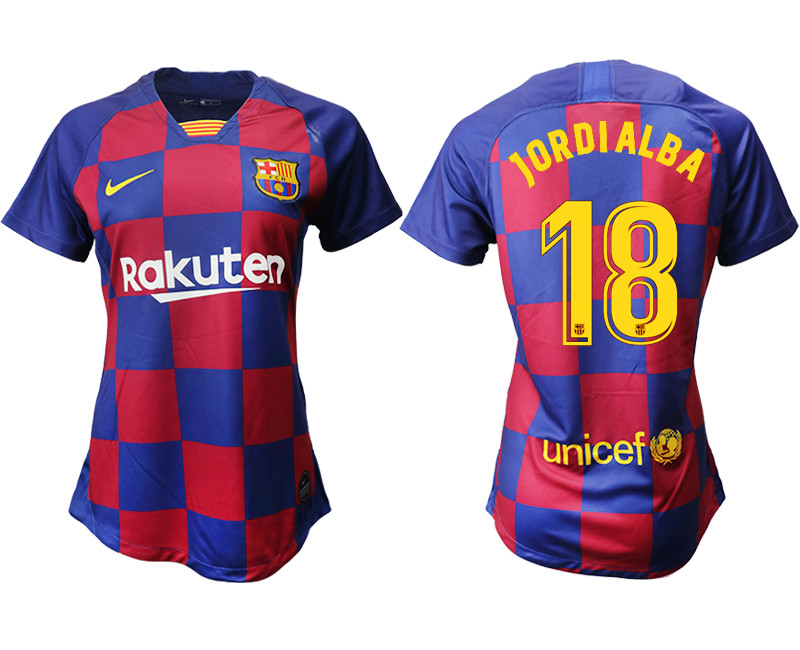 2019 20 Barcelona 18 JORDIALBA Home Women Soccer Jersey