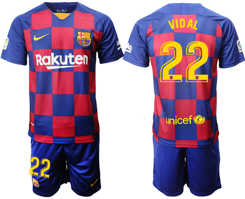 2019 20 Barcelona 22 VIDAL Home Soccer Jersey