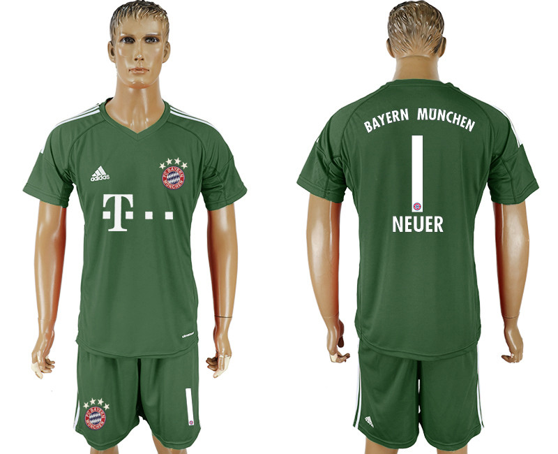 2019 20 Bayern Munchen 1 NEUER Army Green Goalkeepe Soccer Jersey