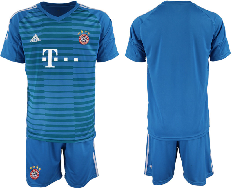 2019 20 Bayern Munchen Light Blue Goalkeepe Soccer Jersey