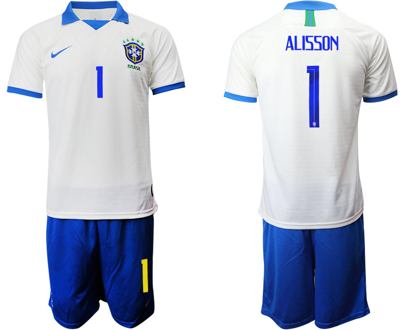 2019 20 Brazil 1 ALISSON White Special Edition Soccer Jersey