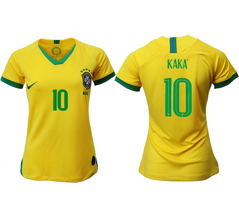 2019 20 Brazil 10 KAKA Home Women Soccer Jersey