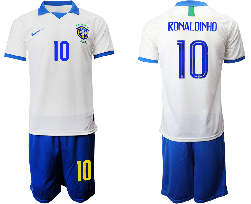 2019 20 Brazil 10 RONALDINHO White Special Edition Soccer Jersey