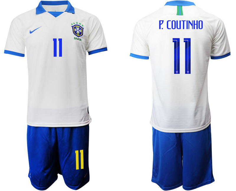 2019 20 Brazil 11 P. COUTINHO White Special Edition Soccer Jersey