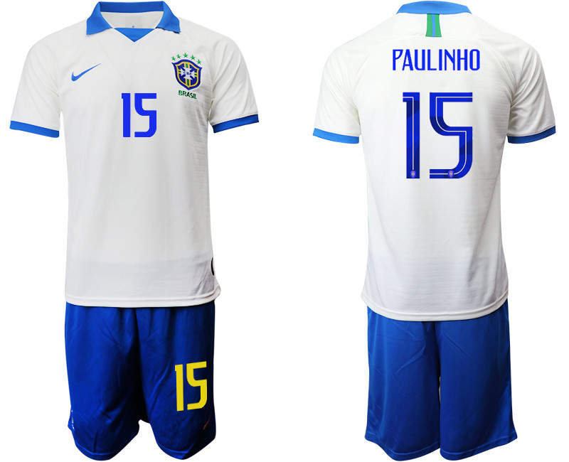 2019 20 Brazil 15 PAULINHO White Special Edition Soccer Jersey