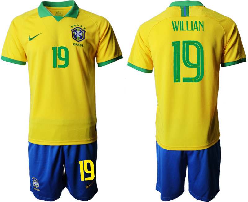 2019 20 Brazil 19 WULLIAN Home Soccer Jersey
