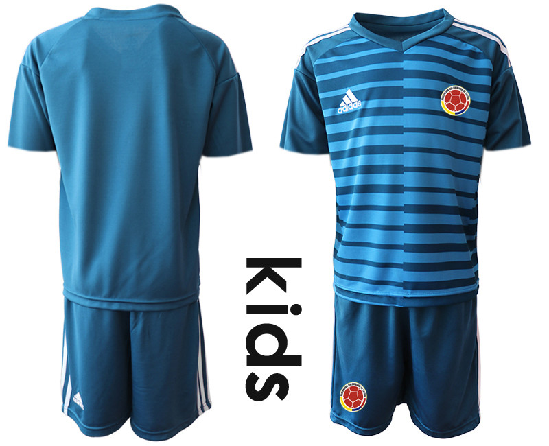2019 20 Colombia Blue Youth Goalkeeper Soccer Jersey