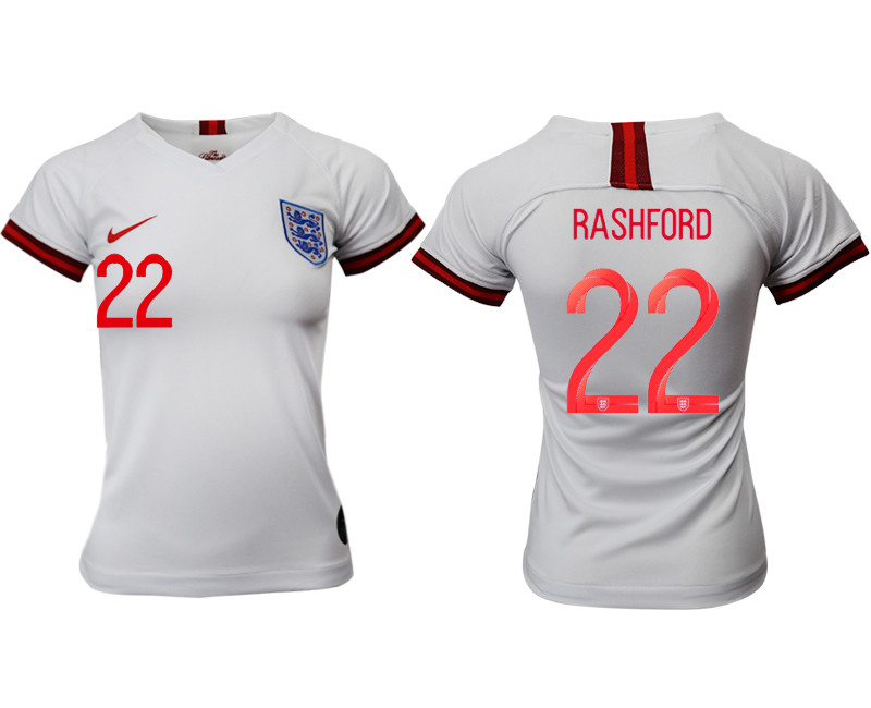 2019 20 England 22 RASHFORD Home Women Soccer Jersey