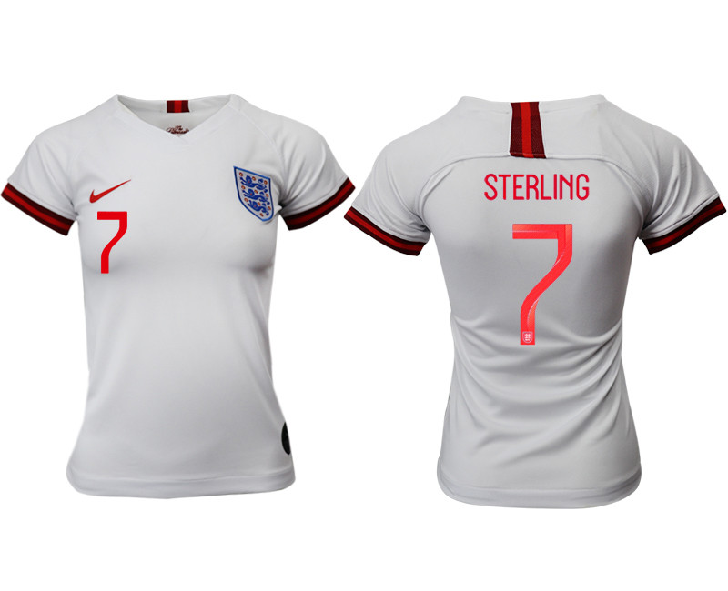 2019 20 England 7 STERLING Home Women Soccer Jersey