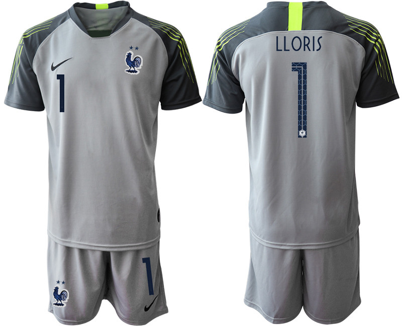 2019 20 France 1 LLORIS Gray Goalkeeper Soccer Jersey