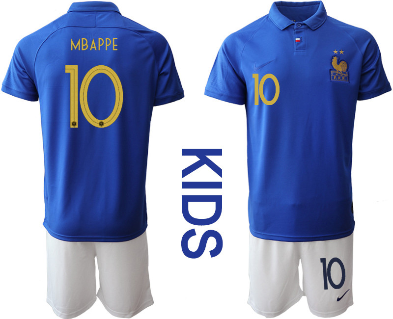 2019 20 France 10 MBAPPE Youth Centenary Edition Soccer Jersey