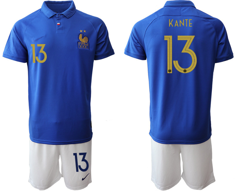 2019 20 France 13 KANTE 100th Commemorative Edition Soccer Jersey