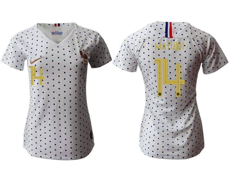 2019 20 France 14 MATUIDI Away Women Soccer Jersey