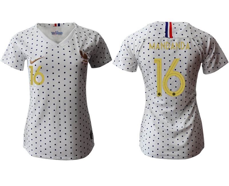 2019 20 France 16 MANDANDA Away Women Soccer Jersey