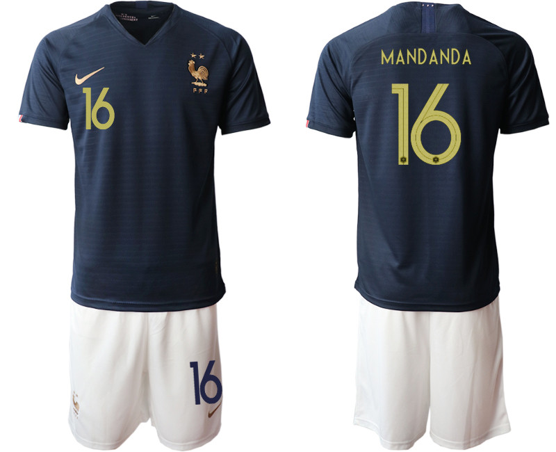2019 20 France 16 MANDANDA Home Soccer Jersey