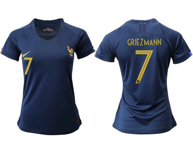 2019 20 France 7 GRIEZMANN Homen Women Soccer Jersey