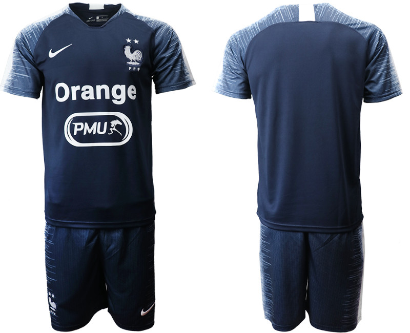 2019 20 France Navy Training Soccer Jersey