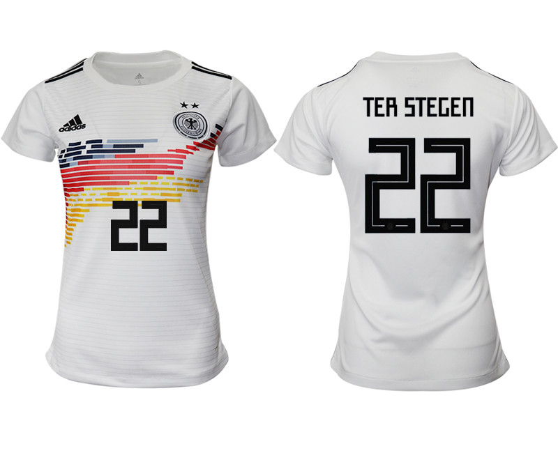 2019 20 Germany 22 TER STEGEN Home Women Soccer Jersey