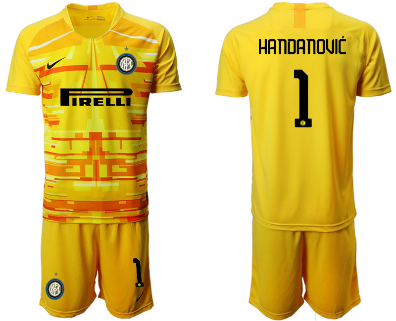 2019 20 Inter Milan 1 HANDANOVIC Yellow Goalkeeper Soccer Jersey