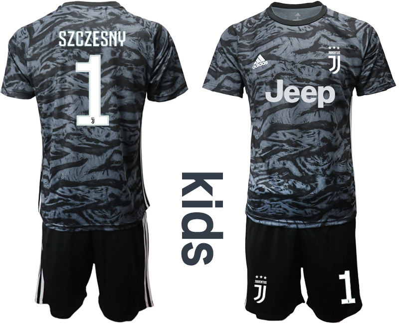 2019 20 Juventus 1 SZCZESNY Black Youth Goalkeeper Soccer Jersey