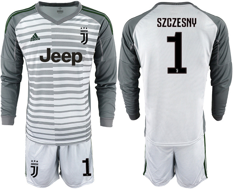 2019 20 Juventus 1 SZCZESNY Gray Long Sleeve Goalkeeper Soccer Jersey