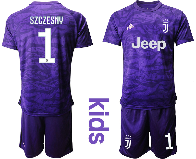 2019 20 Juventus 1 SZCZESNY Purple Youth Goalkeeper Soccer Jersey