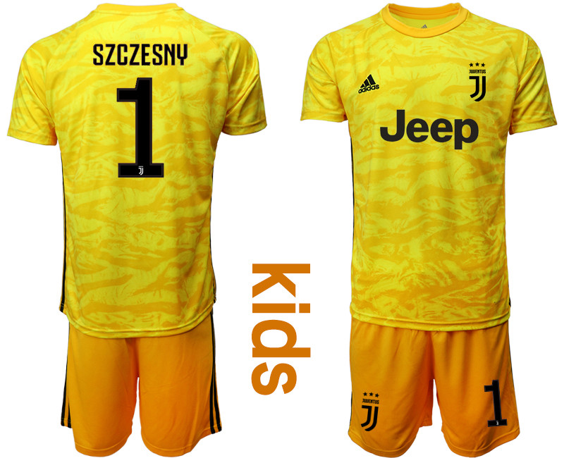 2019 20 Juventus 1 SZCZESNY Yellow Youth Goalkeeper Soccer Jersey