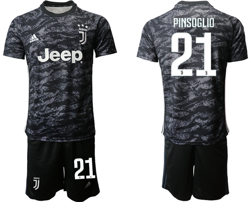 2019 20 Juventus 21 PINSOGLIO Black Goalkeepe Soccer Jersey