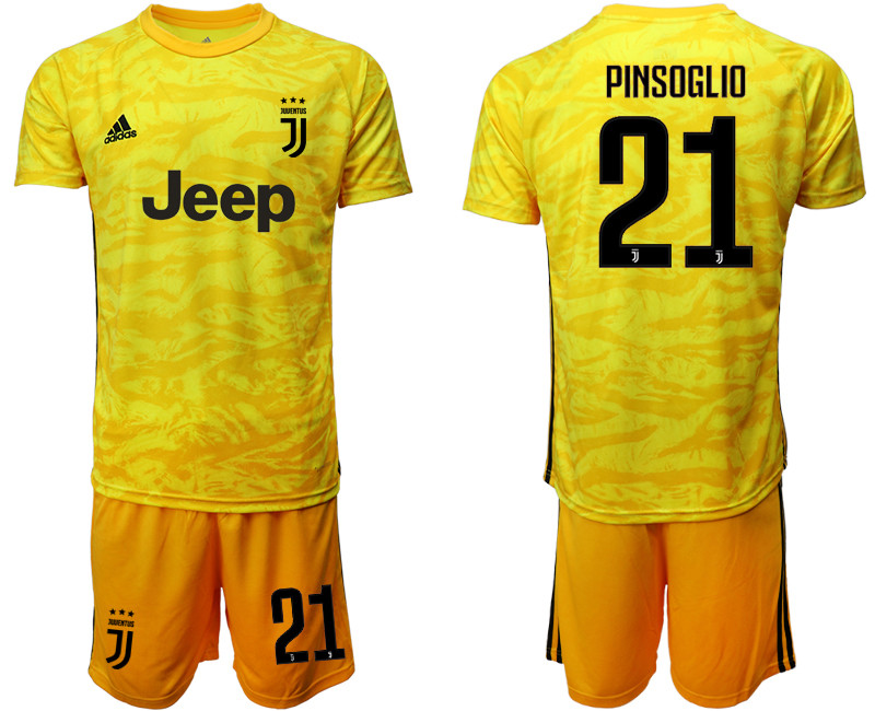 2019 20 Juventus 21 PINSOGLIO Yellow Goalkeeper Soccer Jersey