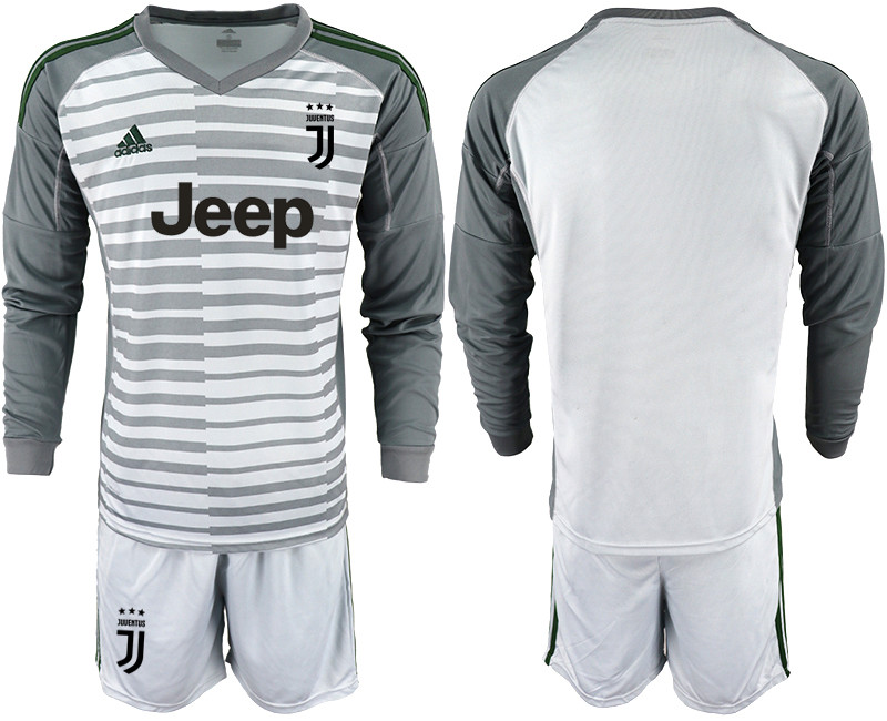 2019 20 Juventus Gray Long Sleeve Goalkeeper Soccer Jersey
