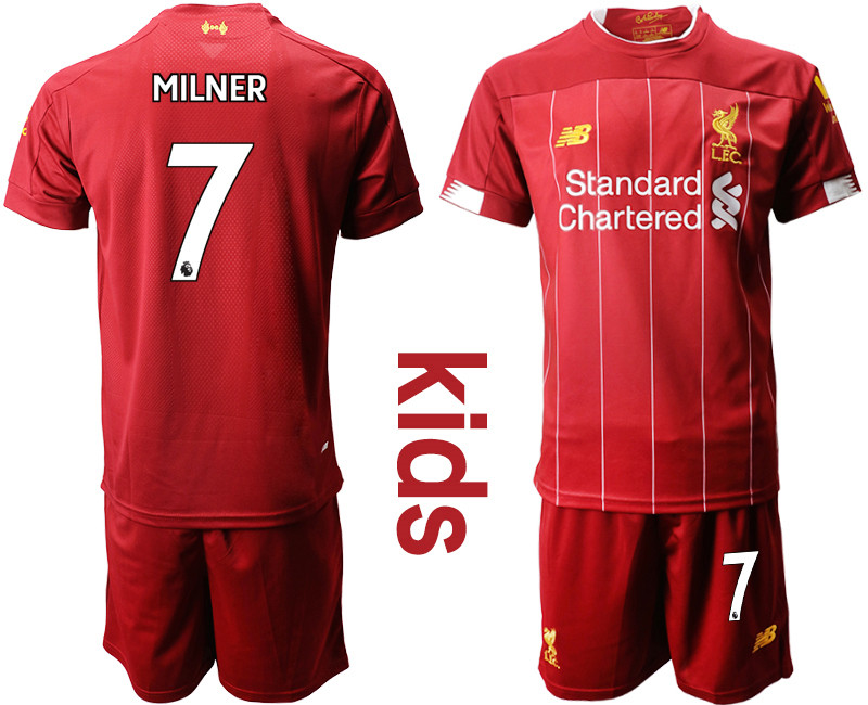2019 20 Liverpool 7 MILNER Youth Home Soccer Jersey