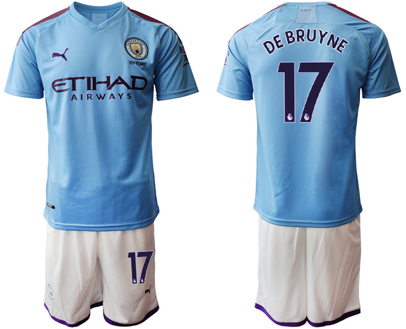 2019 20 Manchester City 17 DE BRUYNE Home Soccer Jersey