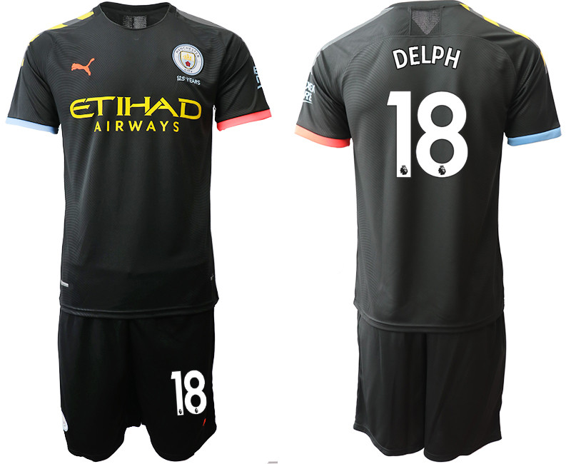 2019 20 Manchester City 18 DELPH Away Soccer Jersey