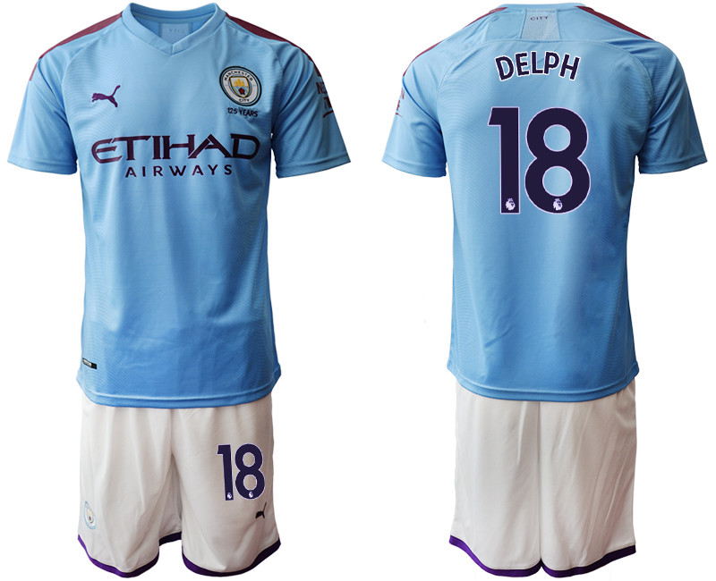 2019 20 Manchester City 18 DELPH Home Soccer Jersey