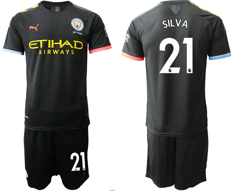 2019 20 Manchester City 21 SILVA Away Soccer Jersey