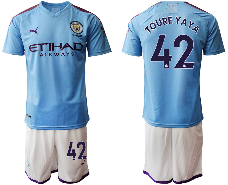 2019 20 Manchester City 42 TOURE YAYA Home Soccer Jersey