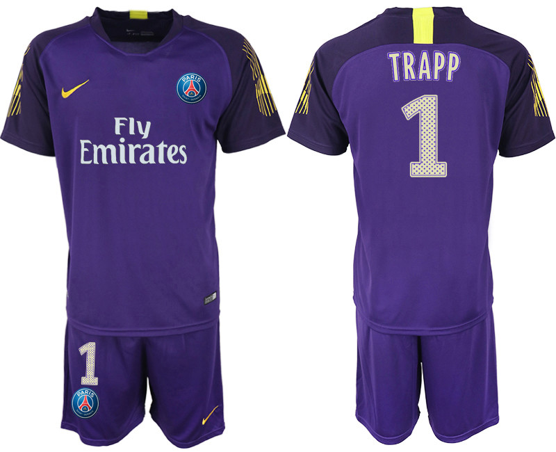 2019 20 Paris Saint Germain 1 TRAPP  Purple Goalkeeper Soccer Jersey